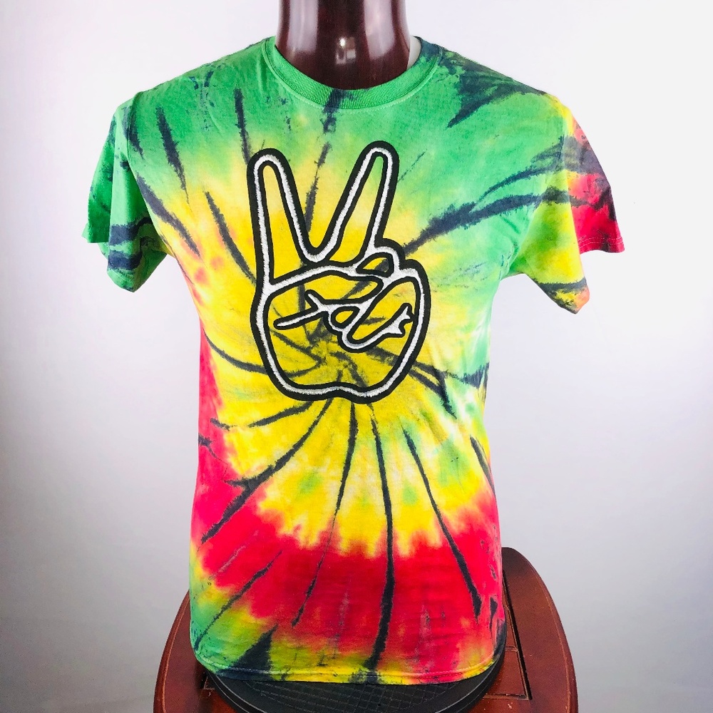 Peace Sign Tye-Dye Mens M Graphic T Shirt